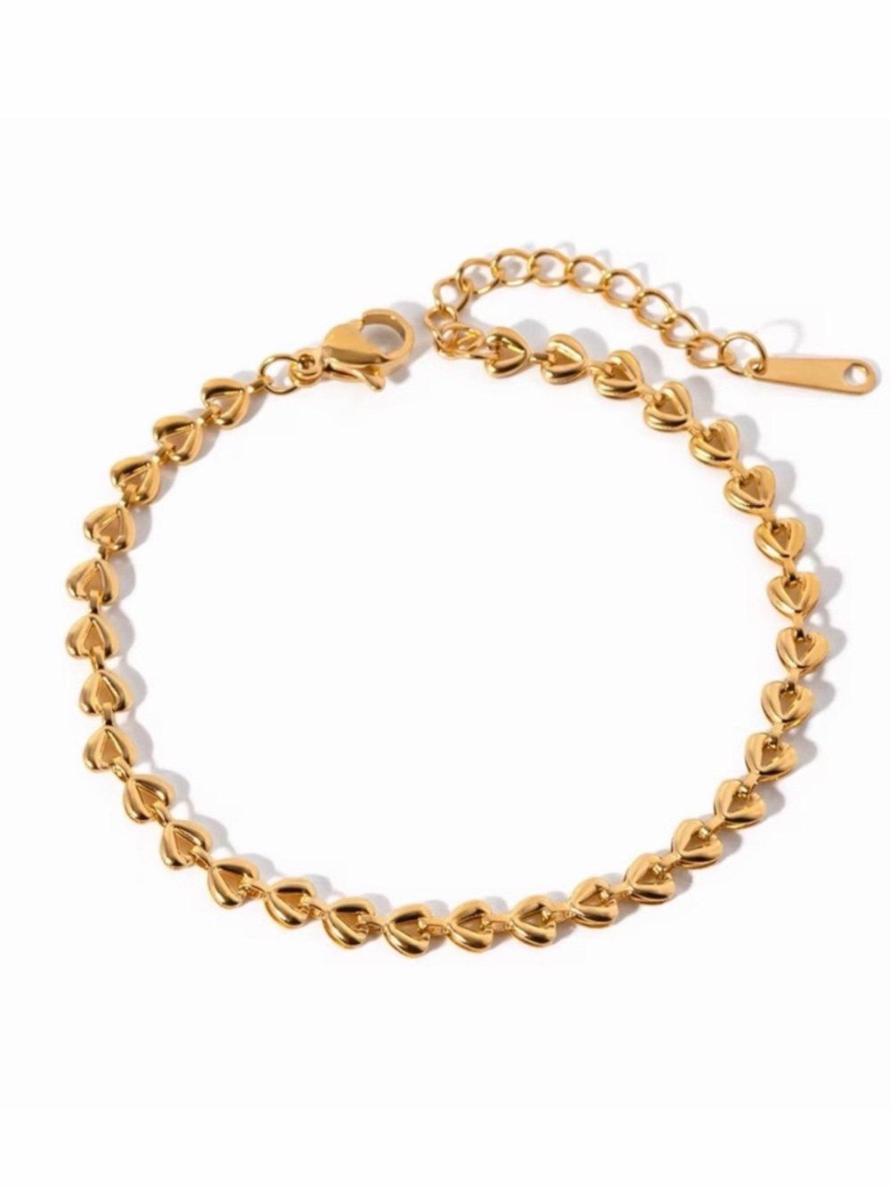 18K Gold Plated Heart Link Chain Bracelet